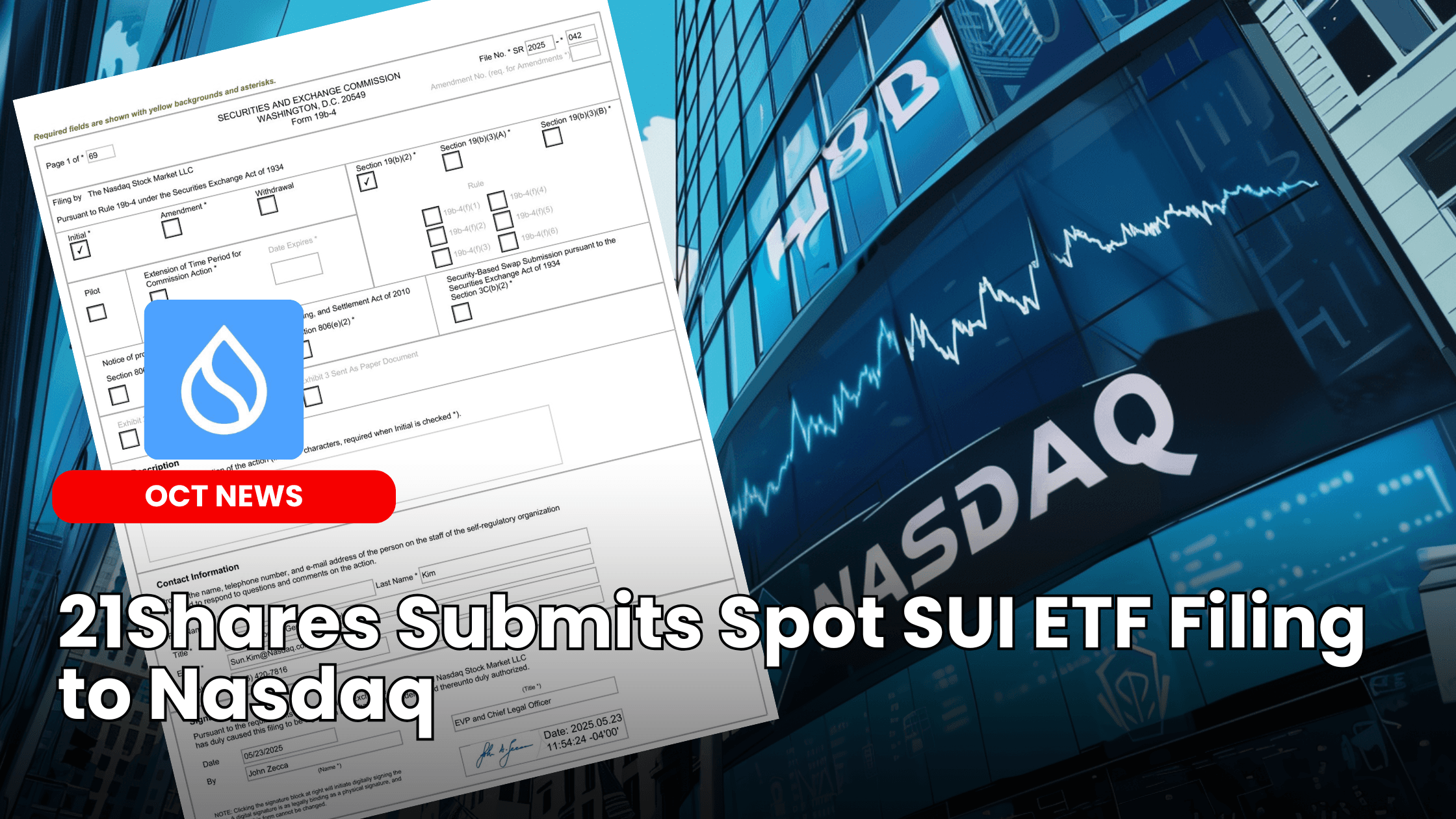 21Shares Submits Spot SUI ETF Filing to Nasdaq