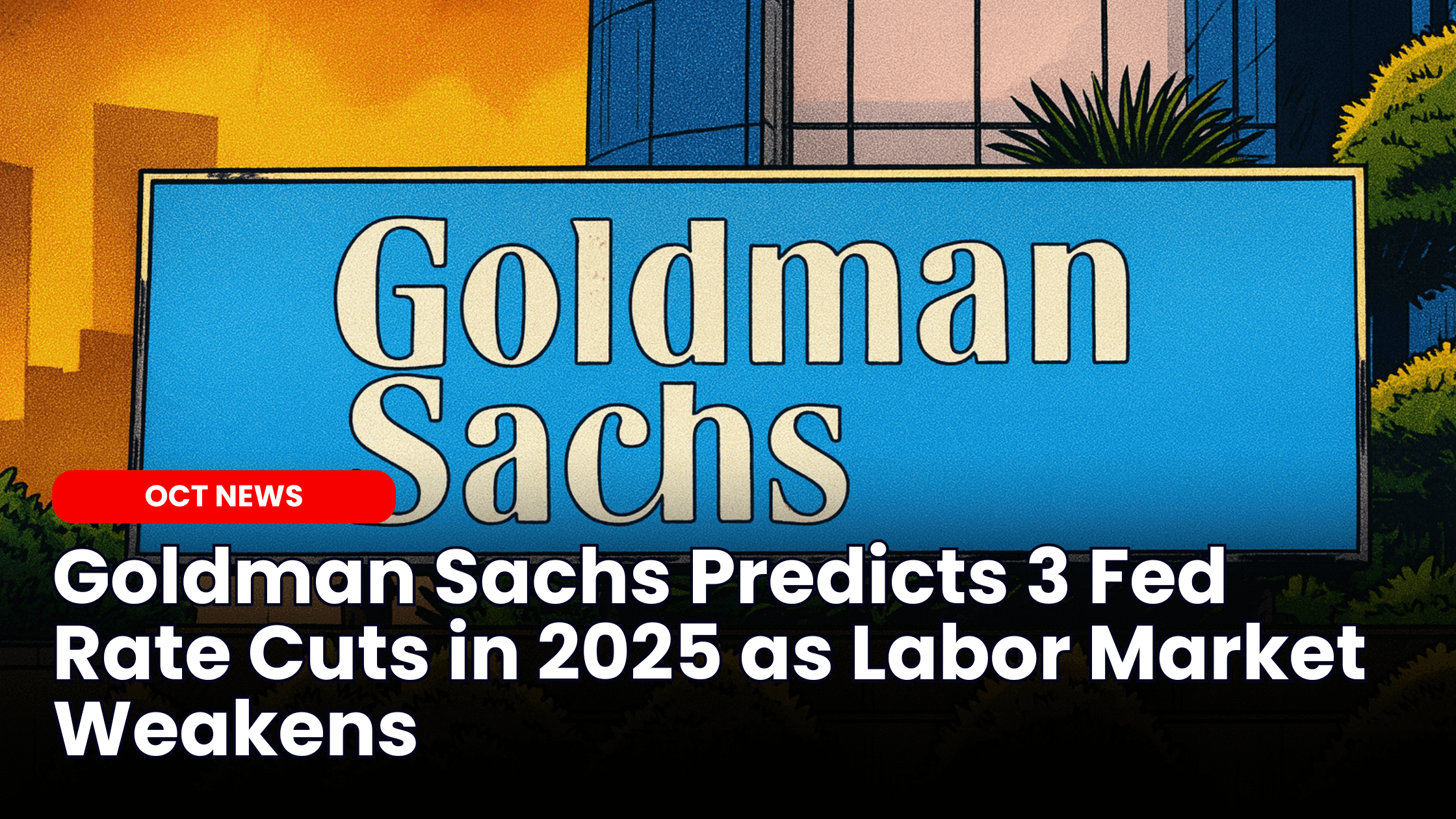 Goldman Sachs Predicts 3 Fed Rate Cuts in 2025 as Labor Market Weakens image
