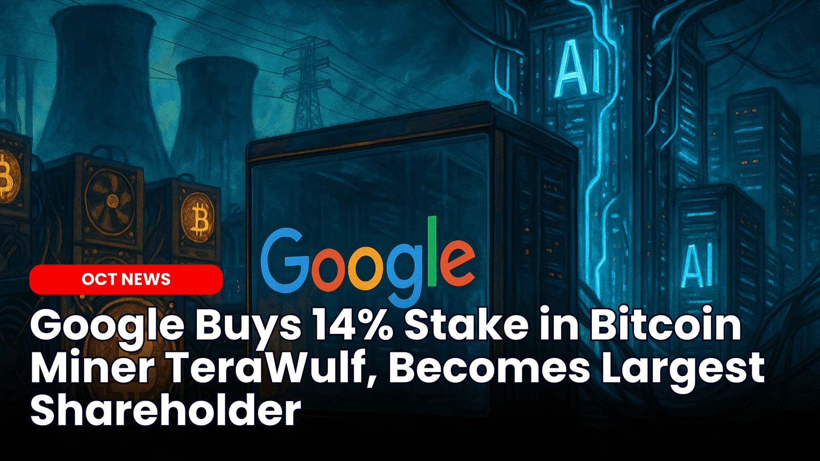 Google Buys 14% Stake in Bitcoin Miner TeraWulf, Becomes Largest Shareholder image