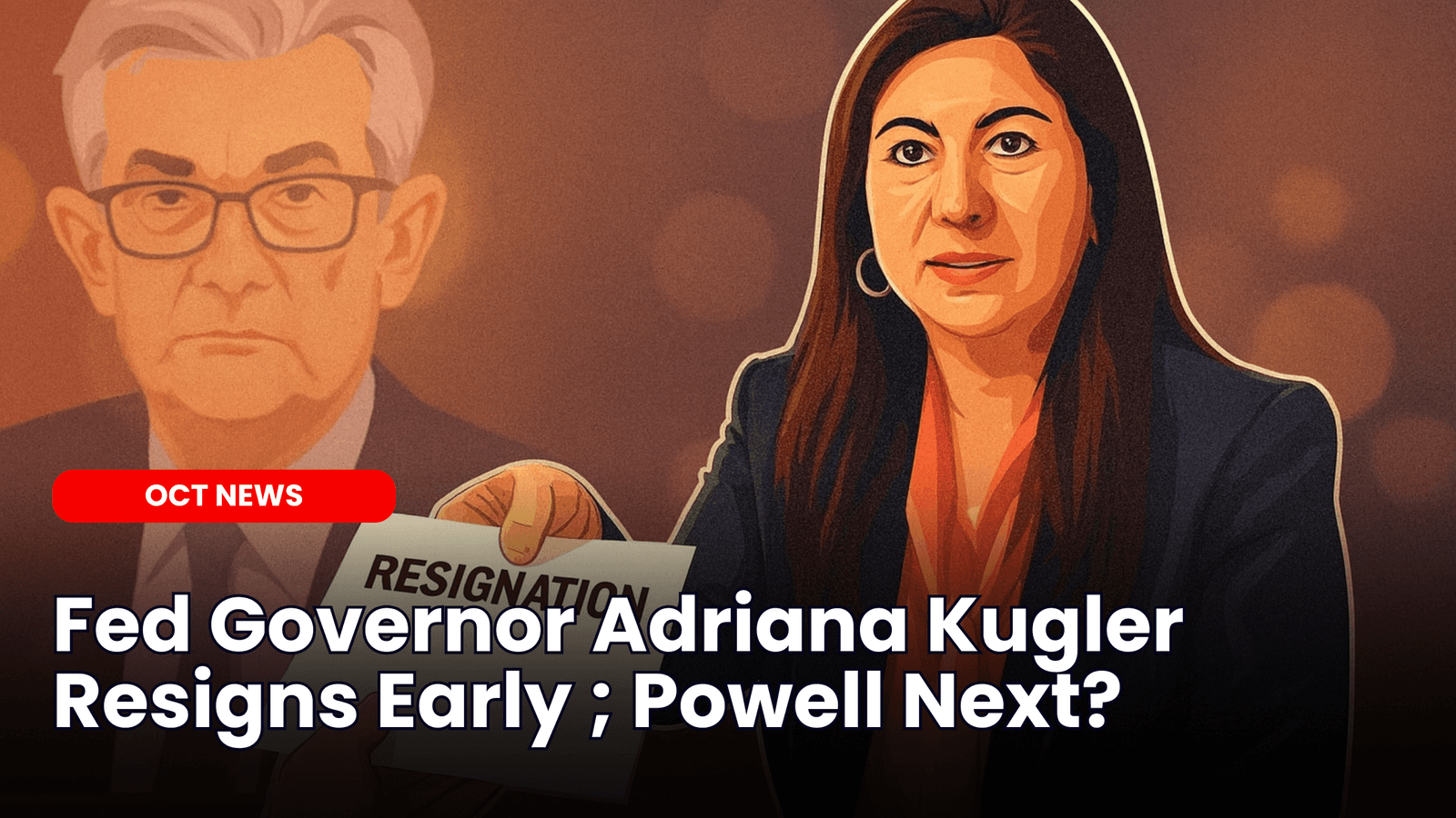 Fed Governor Adriana Kugler Resigns Early ; Powell Next? image