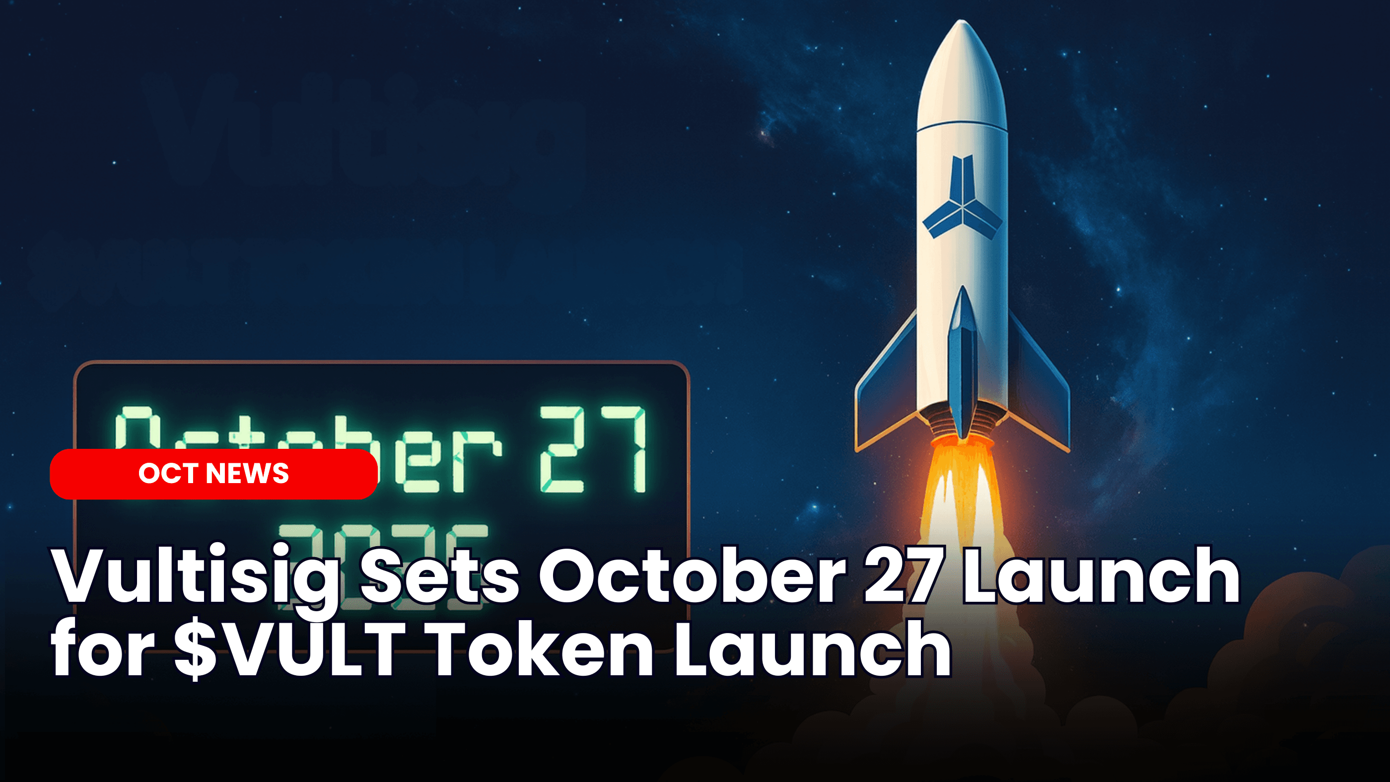 Vultisig Sets October 27 Launch for $VULT Token Launch