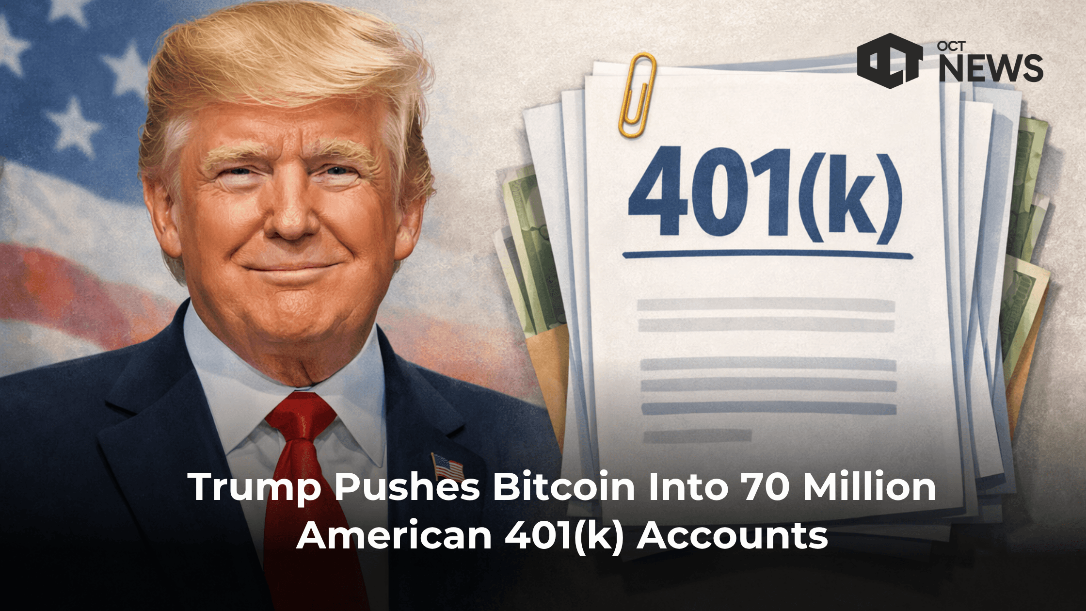 Trump Pushes Bitcoin Into 70 Million American 401(k) Accounts