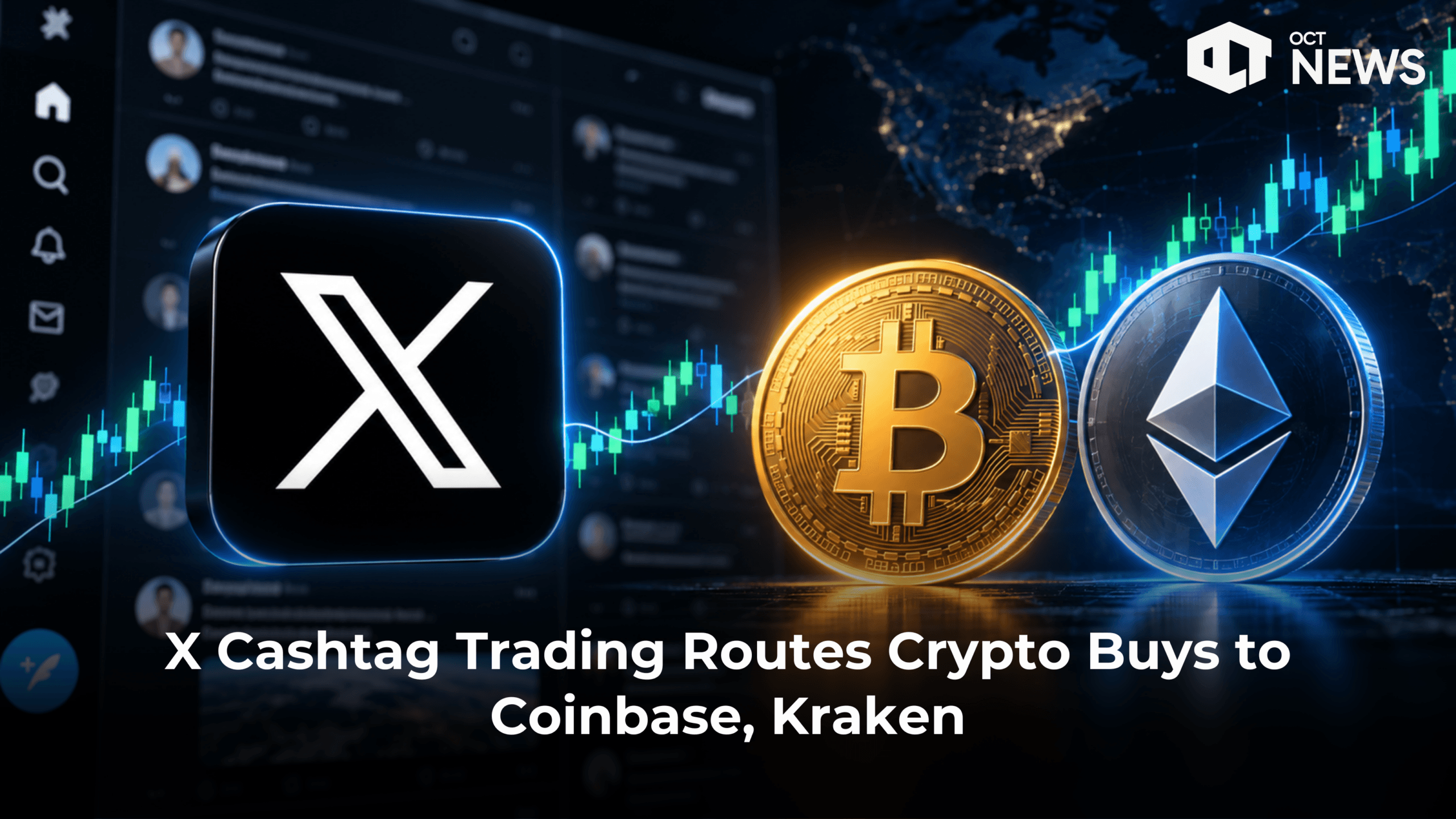 X Cashtag Trading Routes Crypto Buys to Coinbase, Kraken image