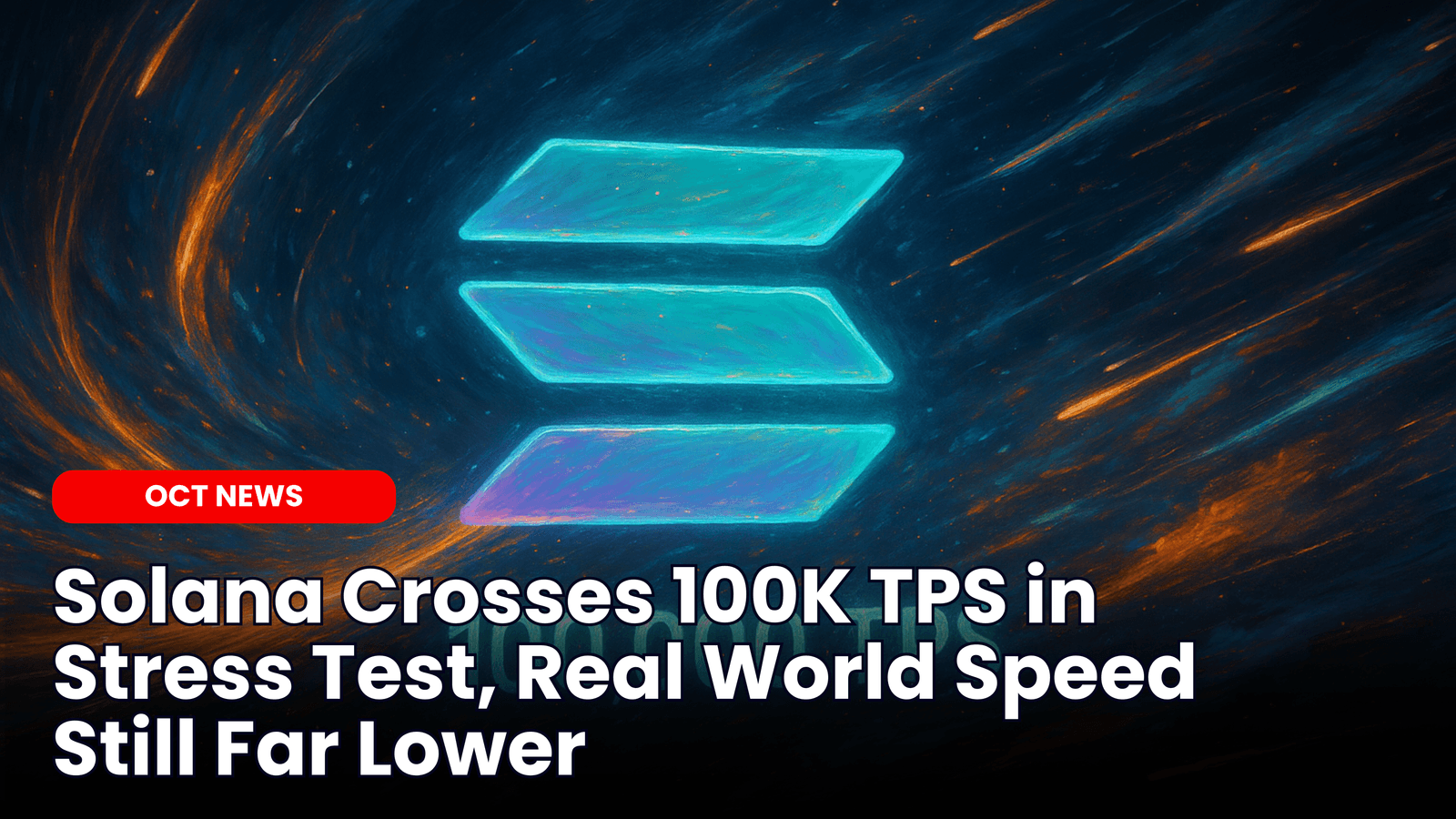 Solana Crosses 100K TPS in Stress Test, Real World Speed Still Far Lower image