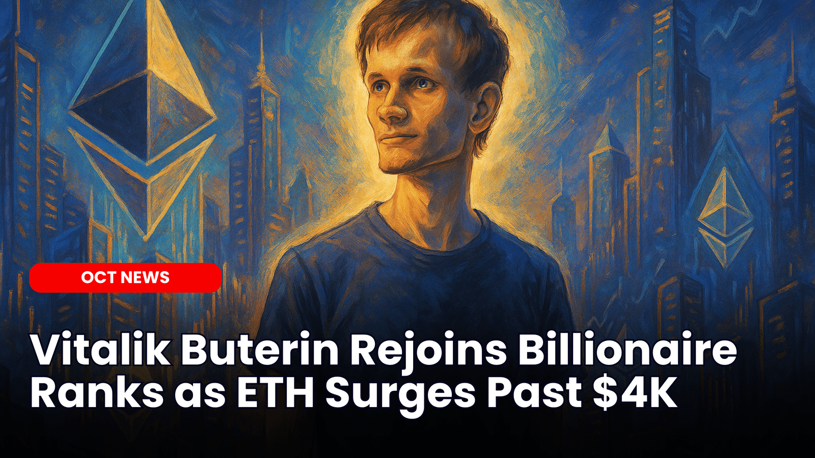 Vitalik Buterin Rejoins Billionaire Ranks as ETH Surges Past $4K image
