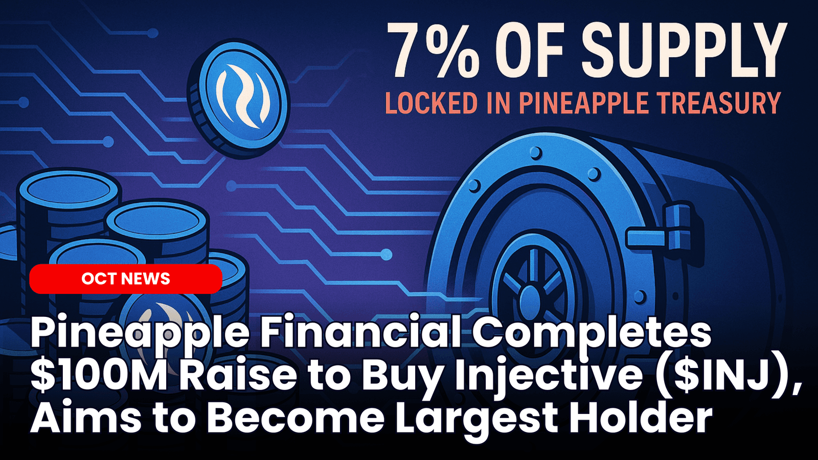 Pineapple Financial Completes $100M Raise to Buy Injective ($INJ), Aims to Become Largest Holder