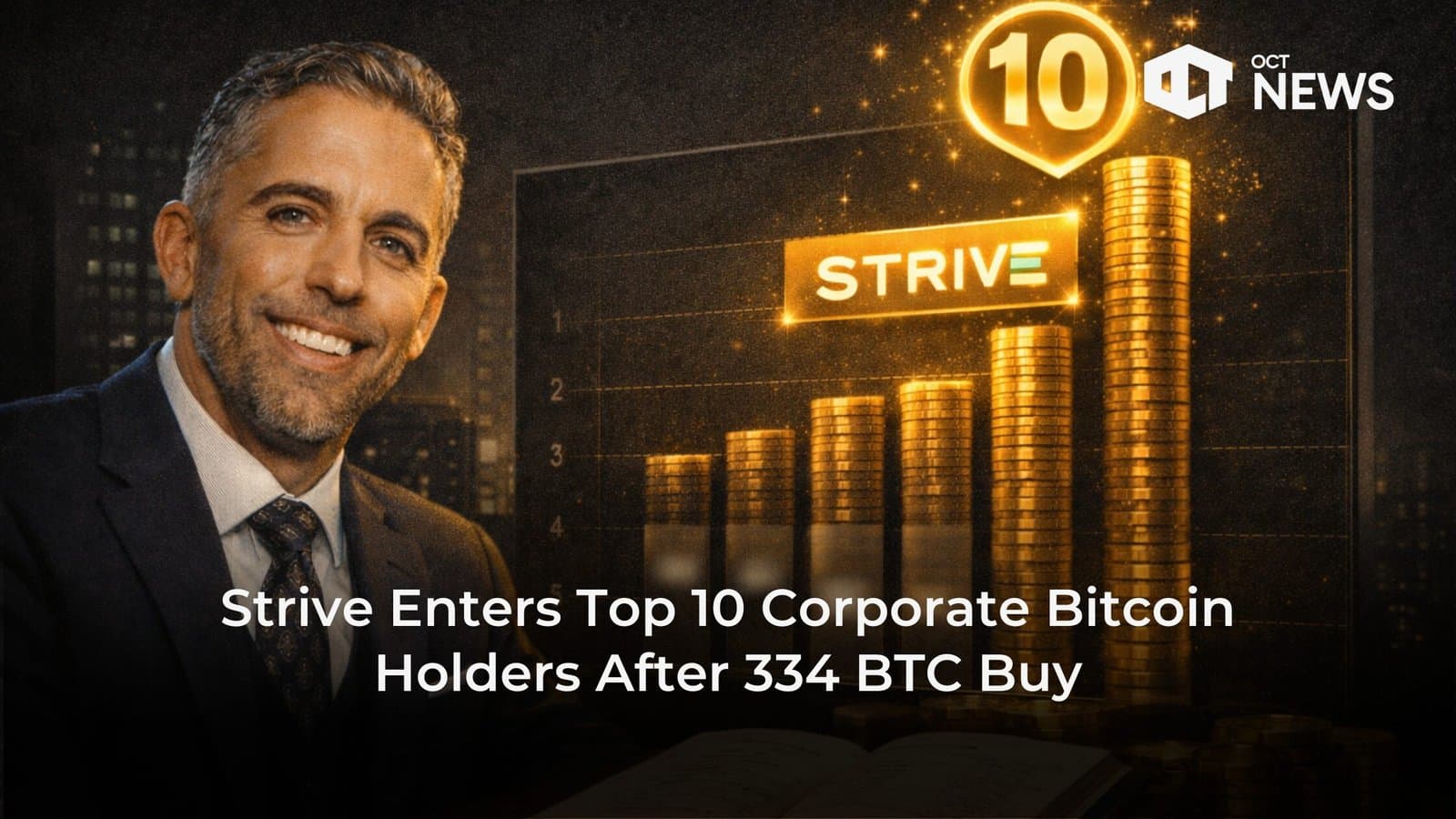 Strive Bitcoin Holdings Enter Top 10 After 334 BTC Buy image