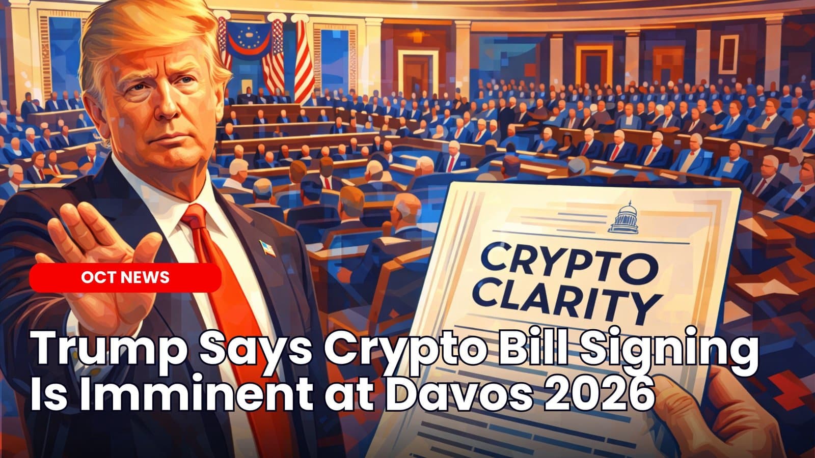 Trump Crypto Bill Signing Near at Davos 2026 image
