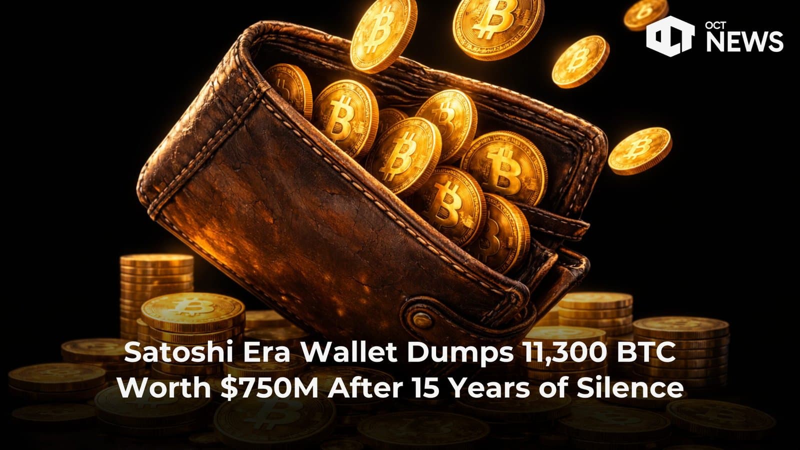 Satoshi Era Wallet Dumps 11,300 BTC Worth $750M After 15 Years of Silence image