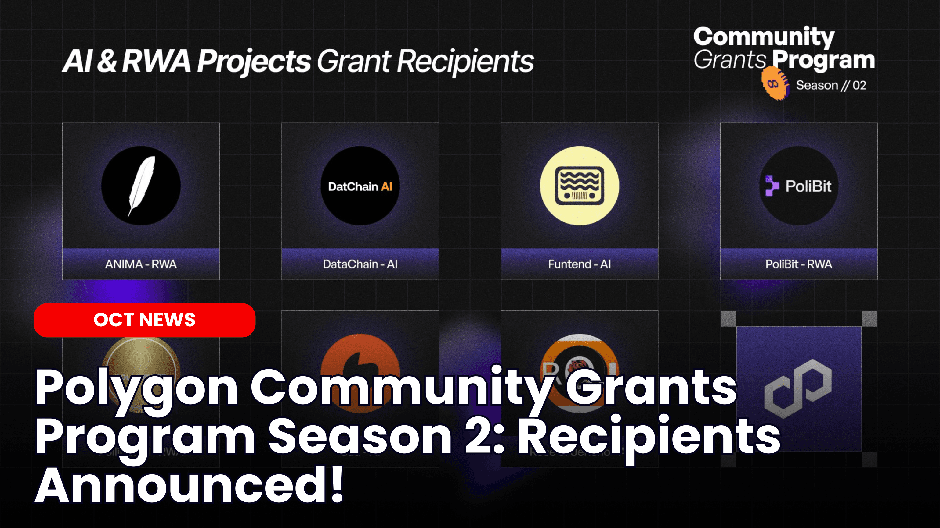 Polygon Community Grants Program Season 2: Recipients Announced