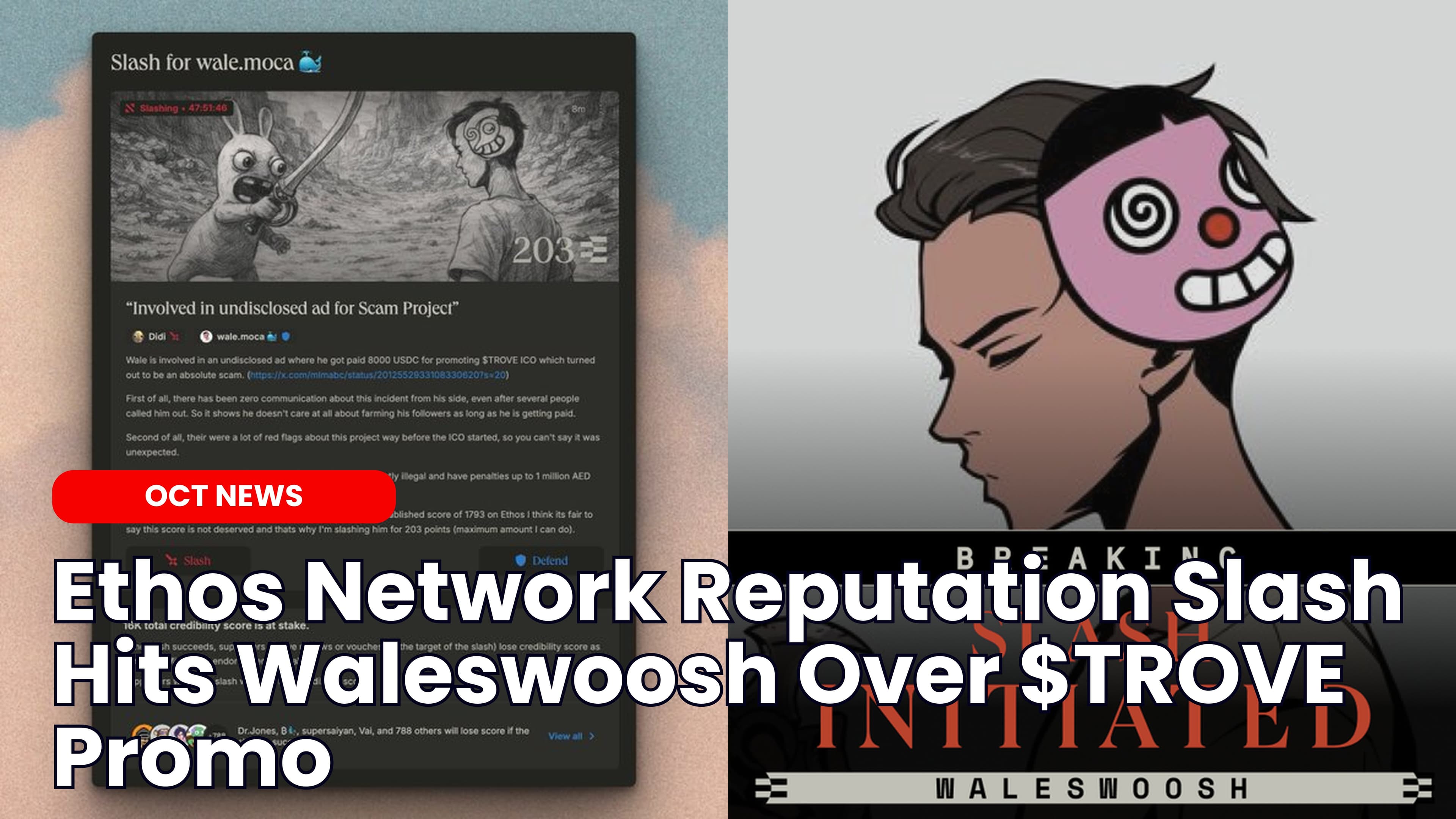 Ethos Network Reputation Slash Hits Waleswoosh Over $TROVE Promo