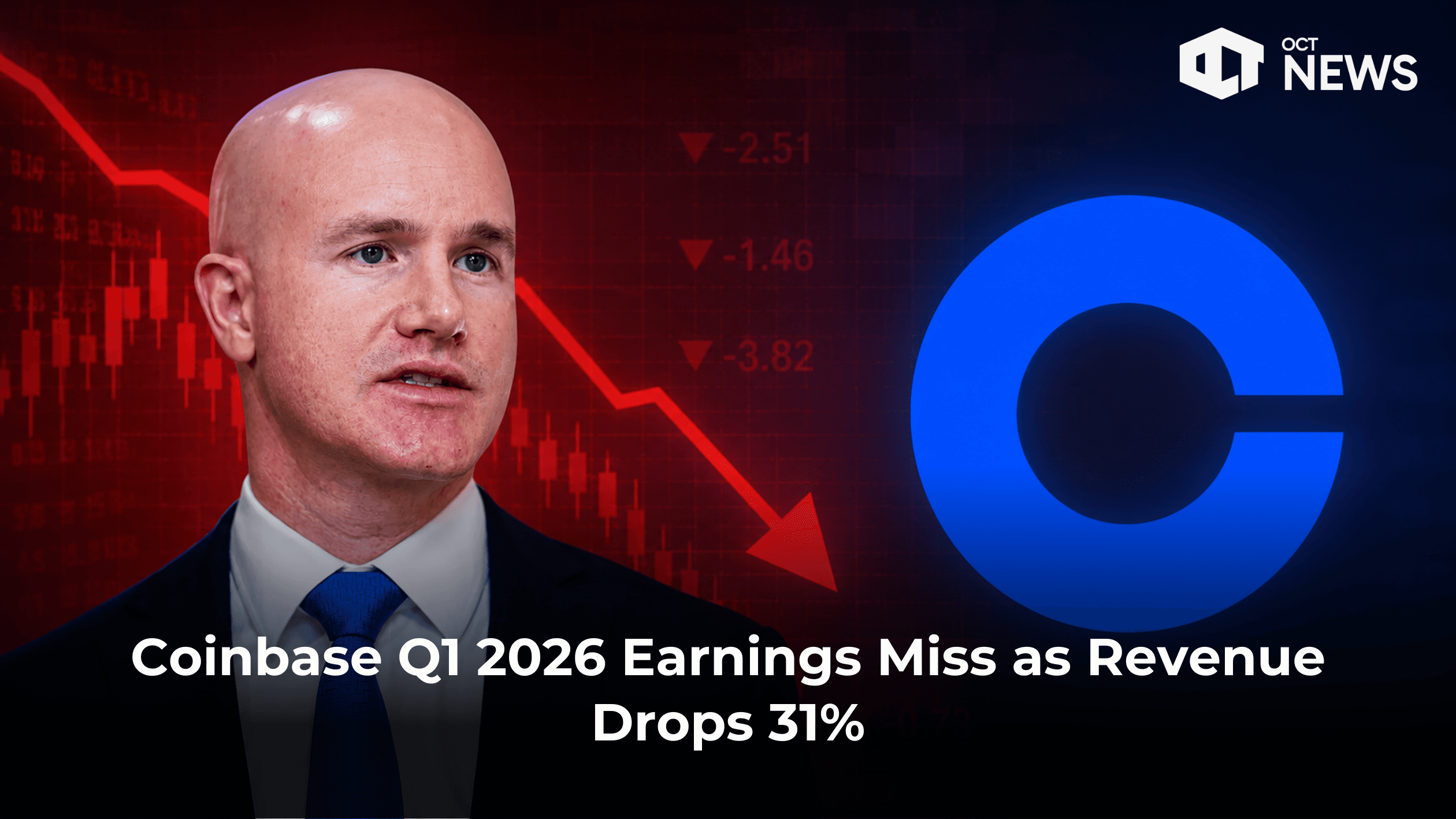 Coinbase Q1 2026 Earnings Miss as Revenue Drops 31%