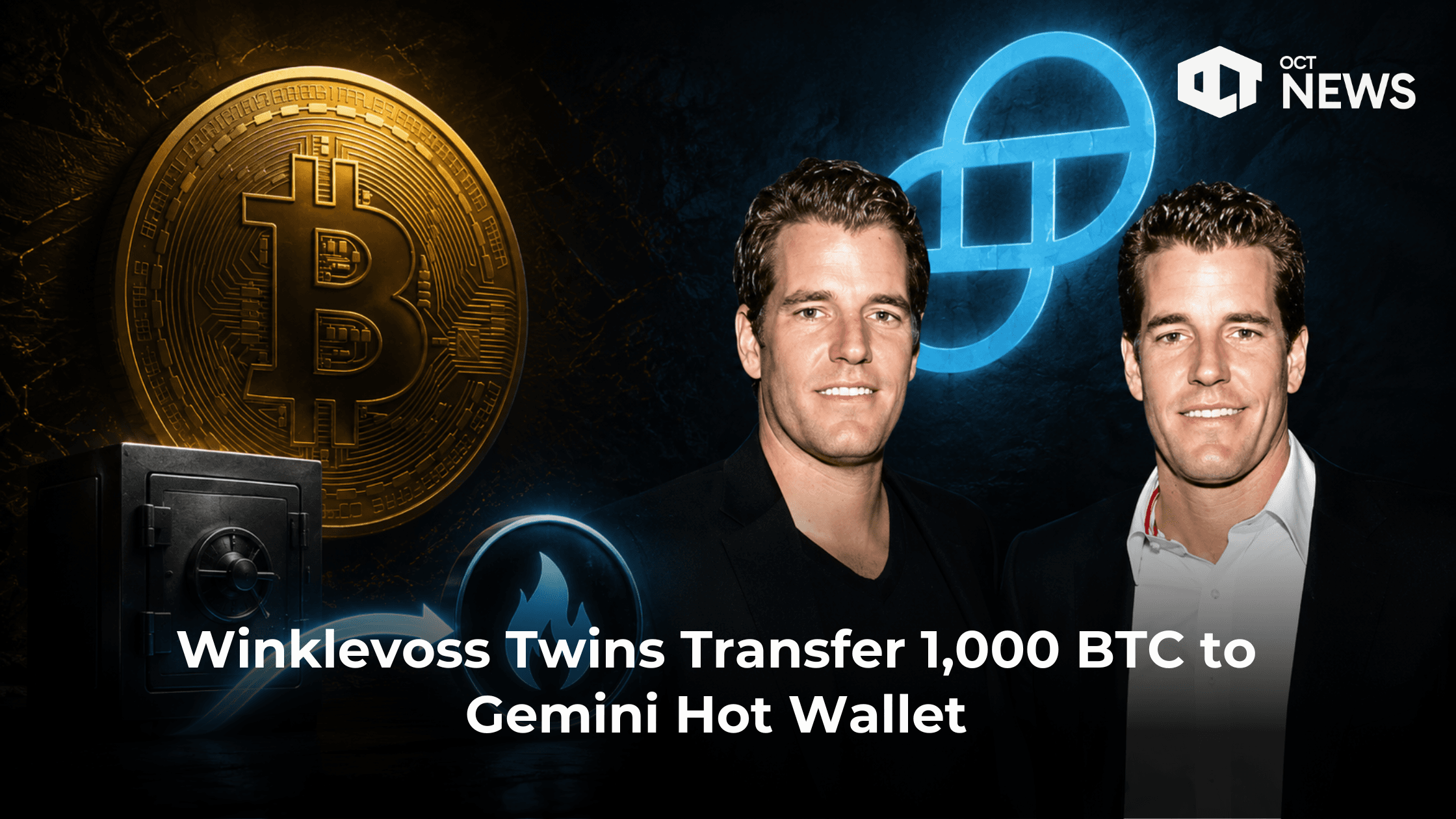 Winklevoss Twins Transfer 1,000 BTC to Gemini Hot Wallet