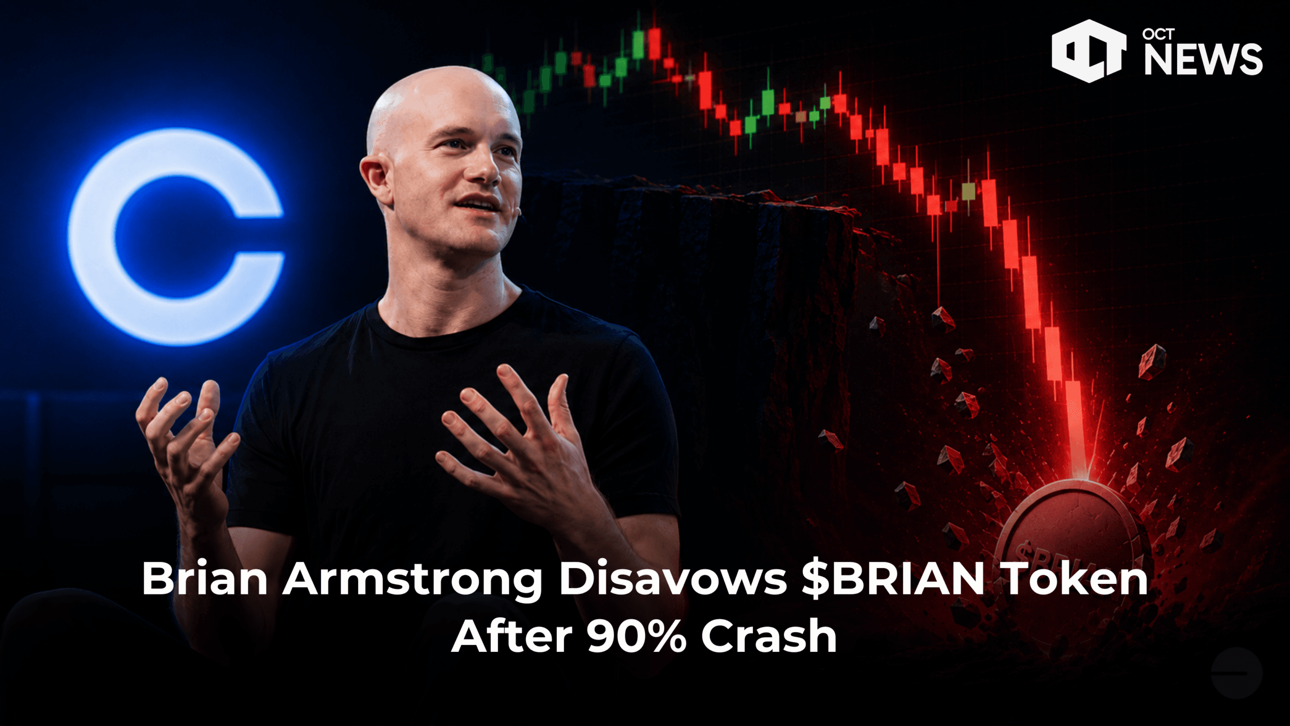 Brian Armstrong Disavows $BRIAN Token After 90% Crash image