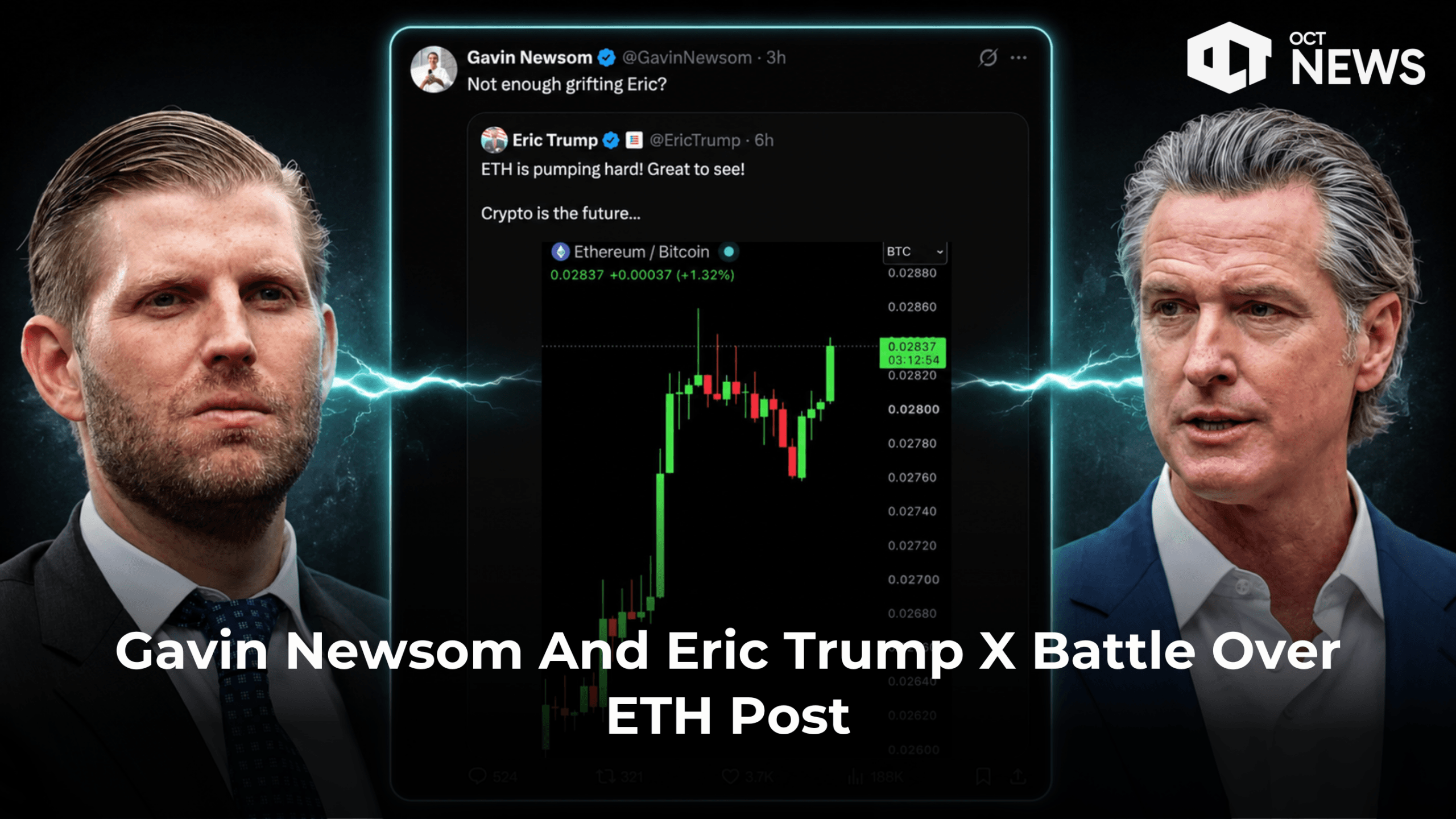 Gavin Newsom And Eric Trump X Battle Over ETH Post