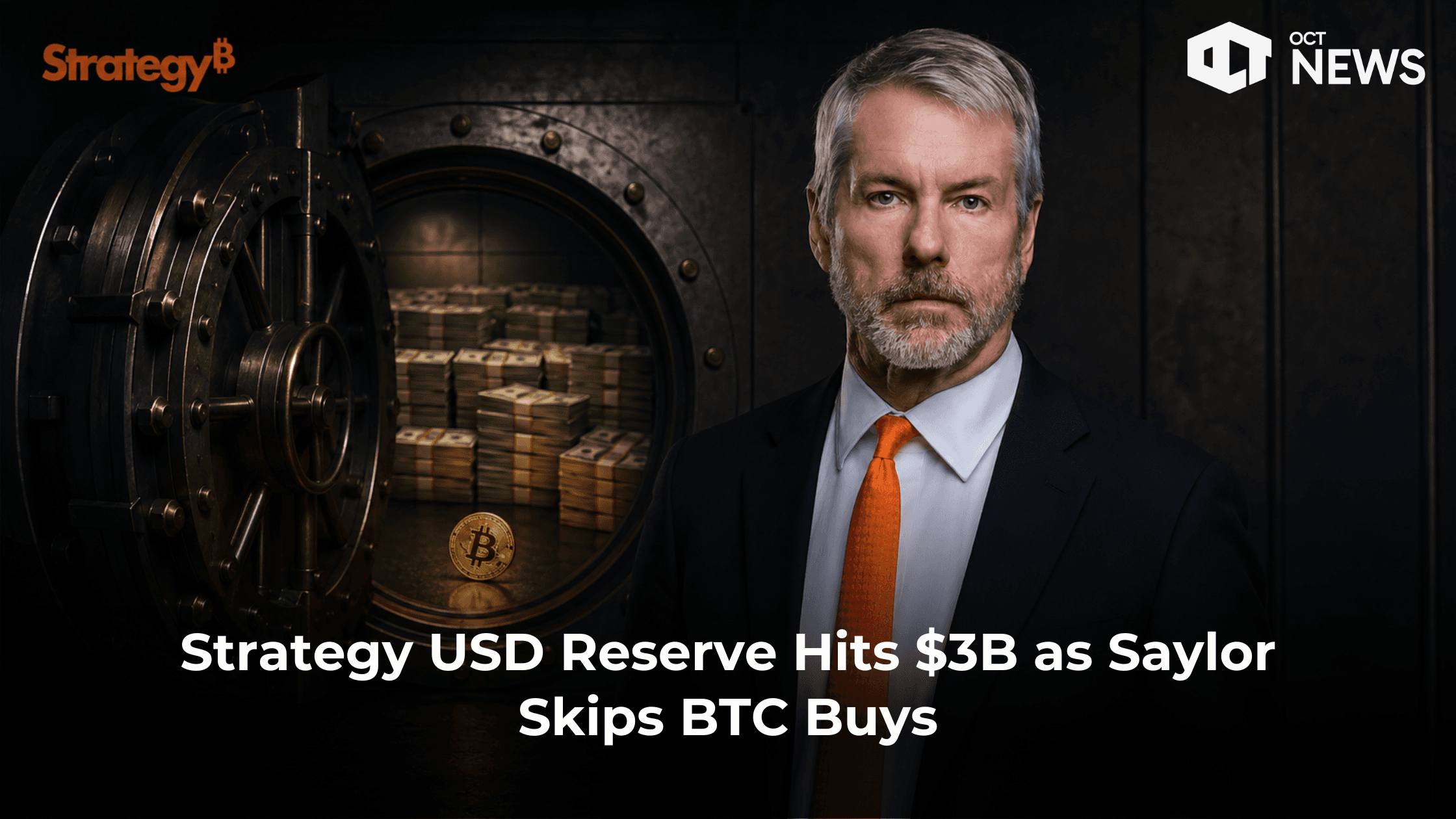 Strategy USD Reserve Hits $3B as Saylor Skips BTC Buys