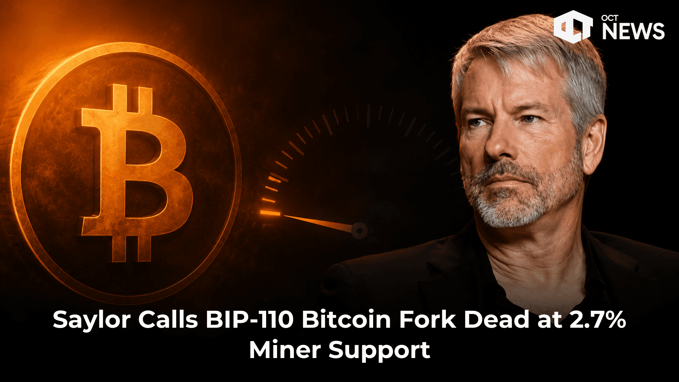 Saylor Calls BIP-110 Bitcoin Fork Dead at 2.7% Miner Support
