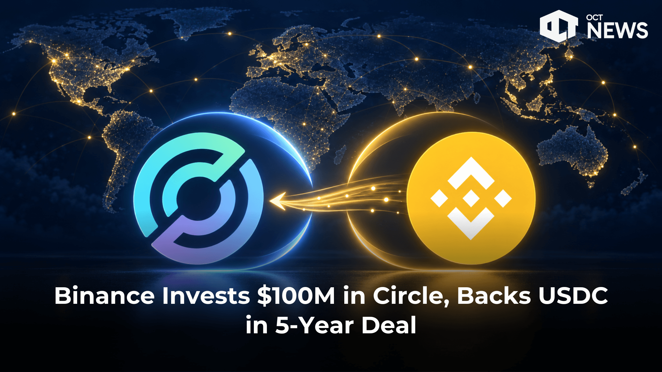 Binance Invests $100M in Circle Backs USDC in 5-Year Deal