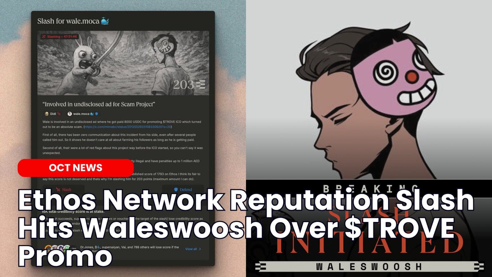 Ethos Network Reputation Slash Hits Waleswoosh Over $TROVE Promo