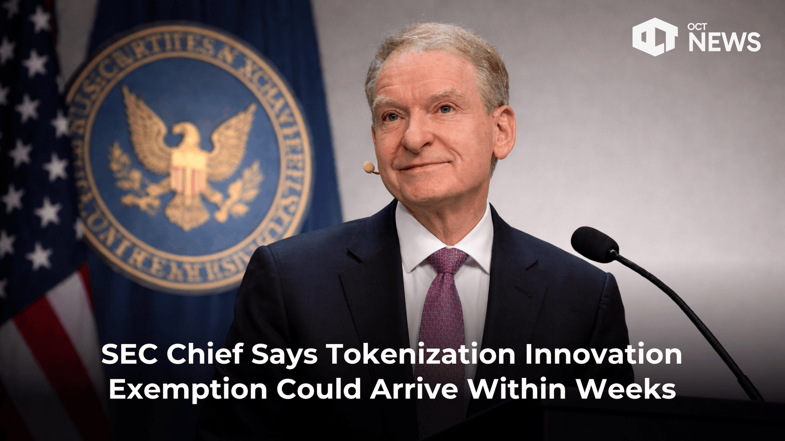 SEC Chair Says Tokenization Innovation Exemption Could Arrive Within Weeks image