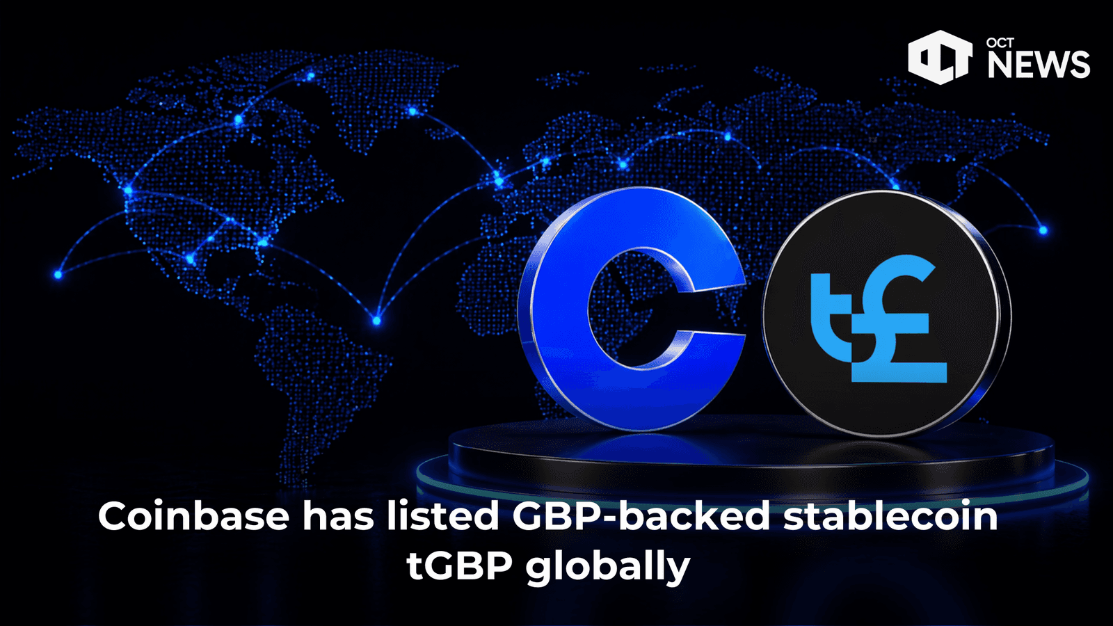 Coinbase has listed GBP-backed stablecoin tGBP globally