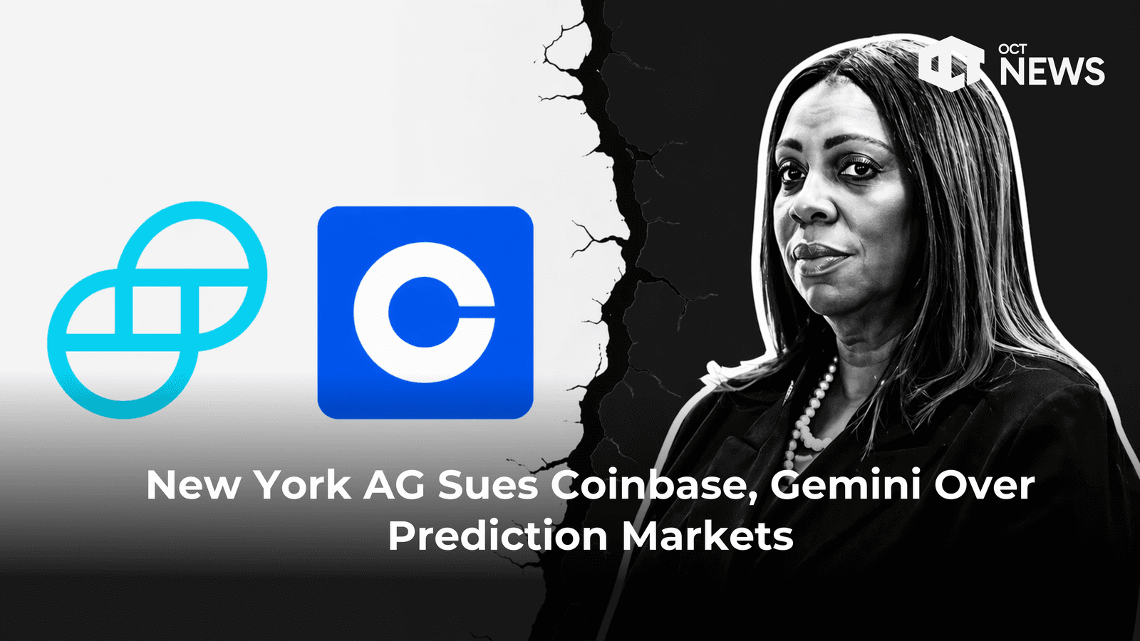New York AG Sues Coinbase, Gemini Over Prediction Markets