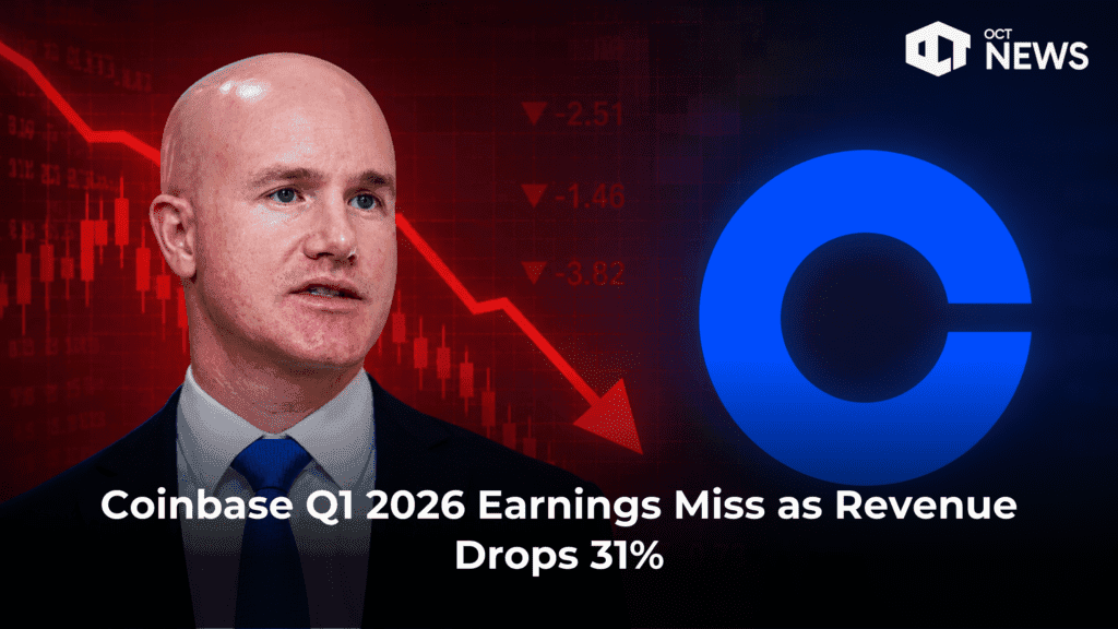 Coinbase Q1 2026 Earnings Miss as Revenue Drops 31% image
