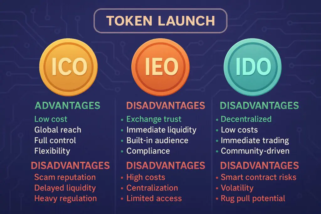 ICO vs IEO vs IDO Advantages