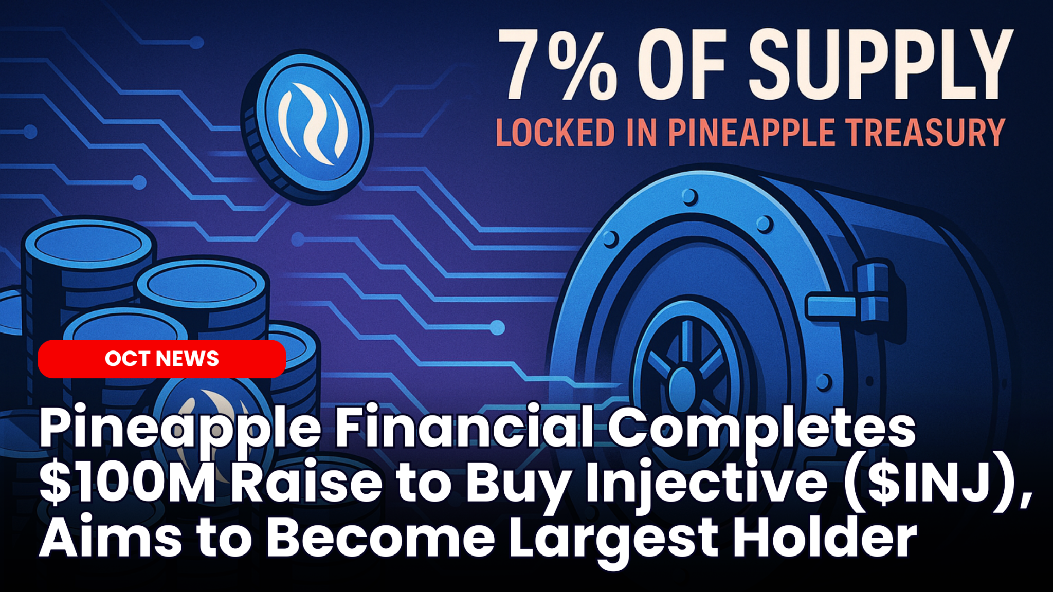 Our Crypto Talk | Pineapple Financial Completes $100M Raise to Buy Injective  ($INJ), Aims to Become Largest Holder