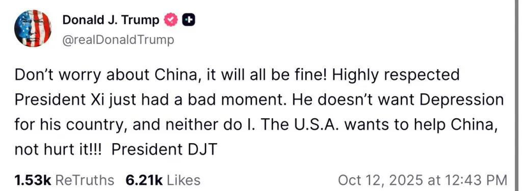 Donald Trump 10 October Crash