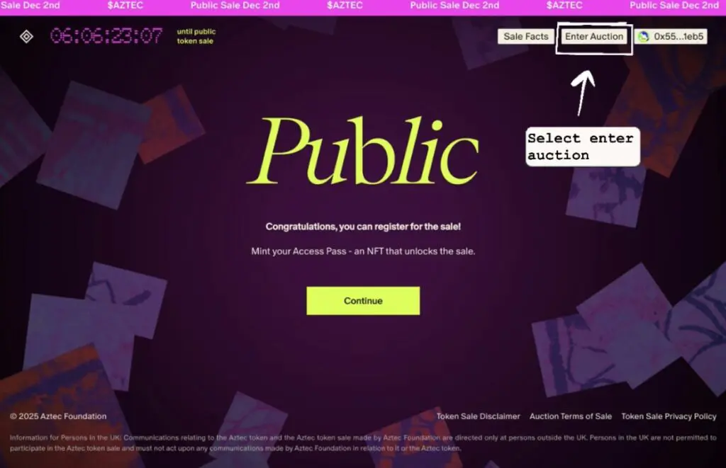 Enter Token Launch auction