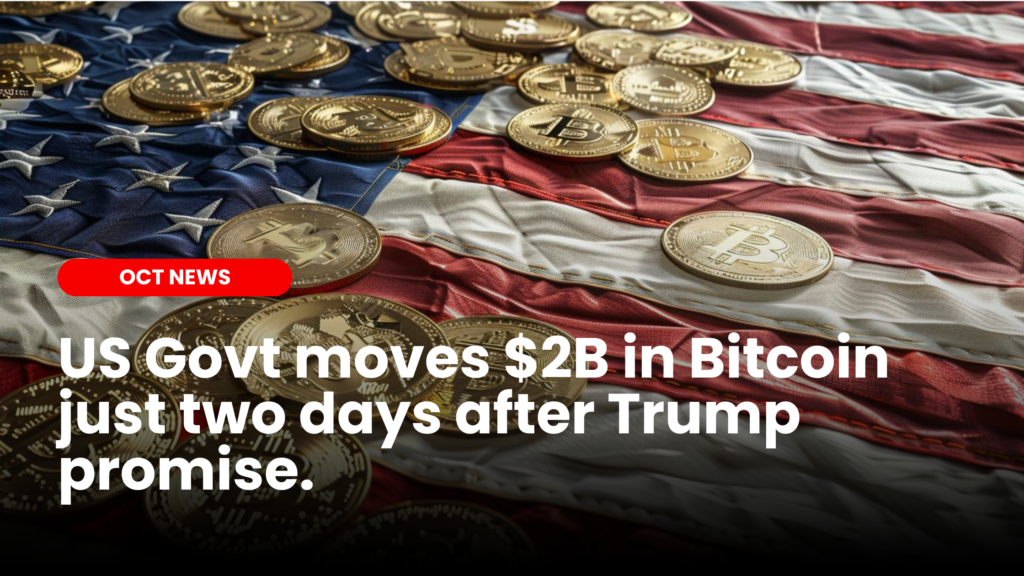 US Govt moves $2B in Bitcoin