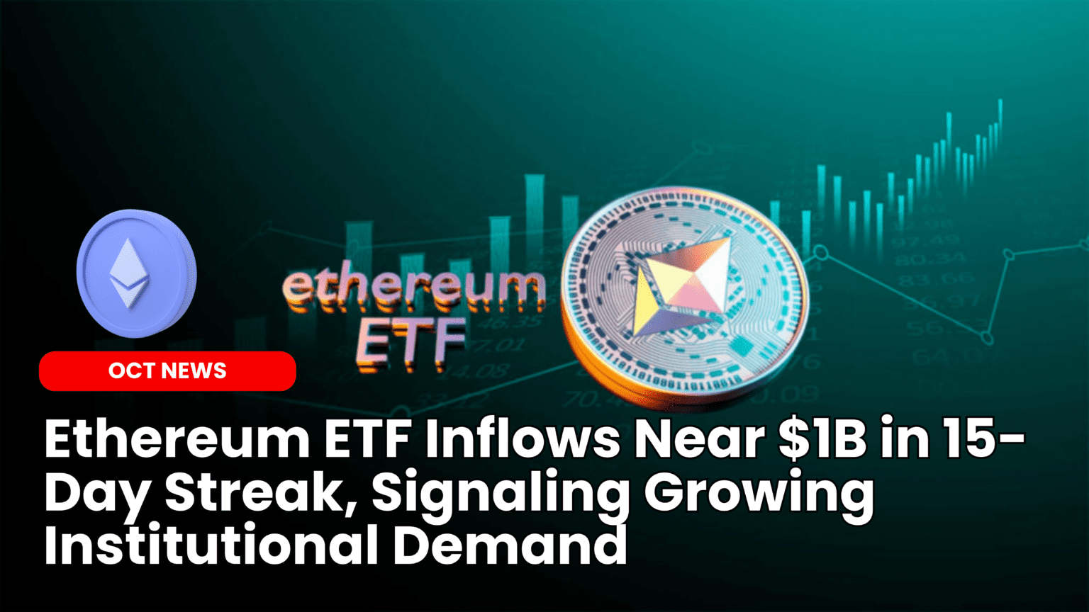 Our Crypto Talk | Ethereum ETF Inflows Near $1B in 15-Day Streak, Signaling  Growing Institutional Demand