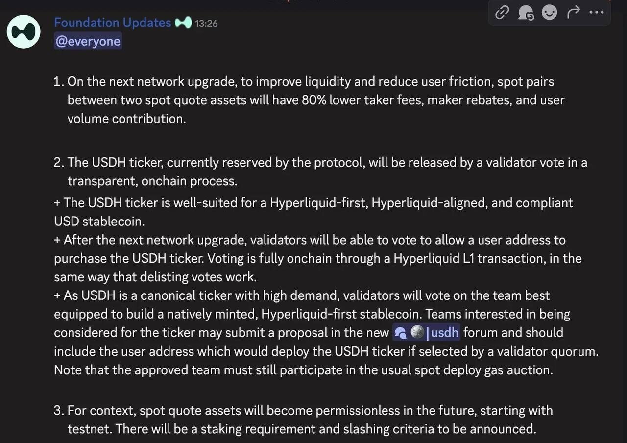Hyperliquid USDH stablecoin