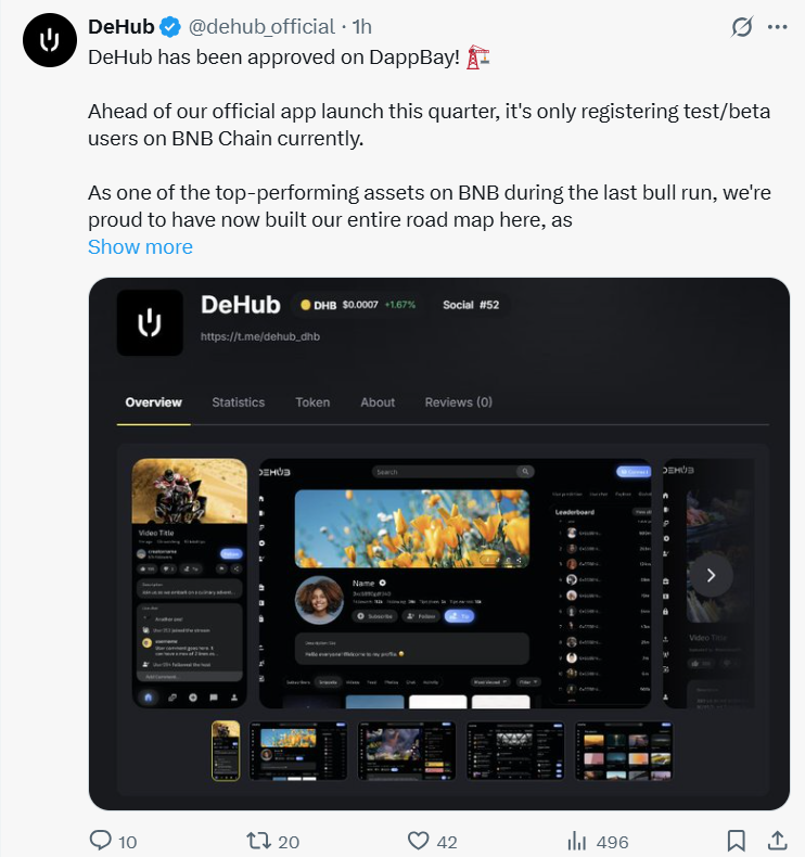 DeHub DappBay Listing
