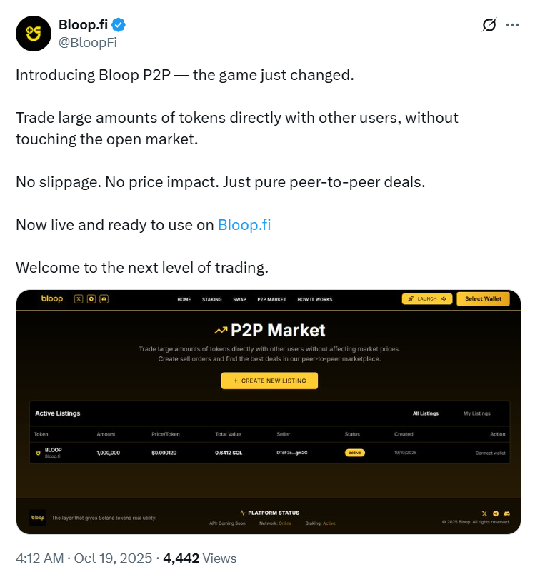 BloopFi P2P Marketplace