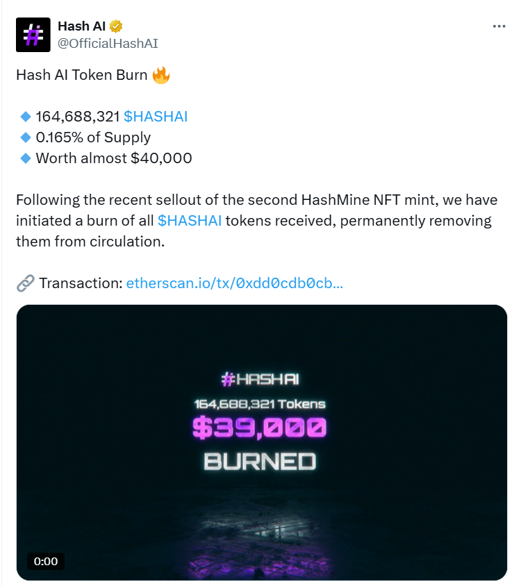 HashAI token burn