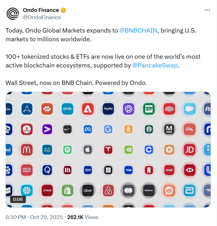 Ondo expands tokenized asset