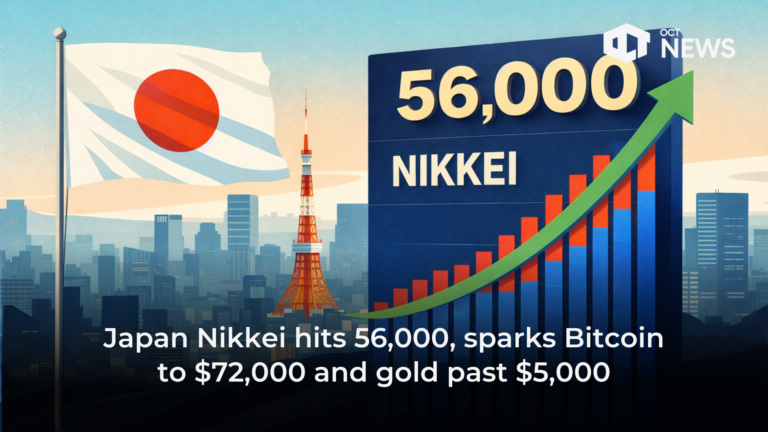 Japan Nikkei hits 56,000, sparks Bitcoin to $72,000 and gold past $5,000