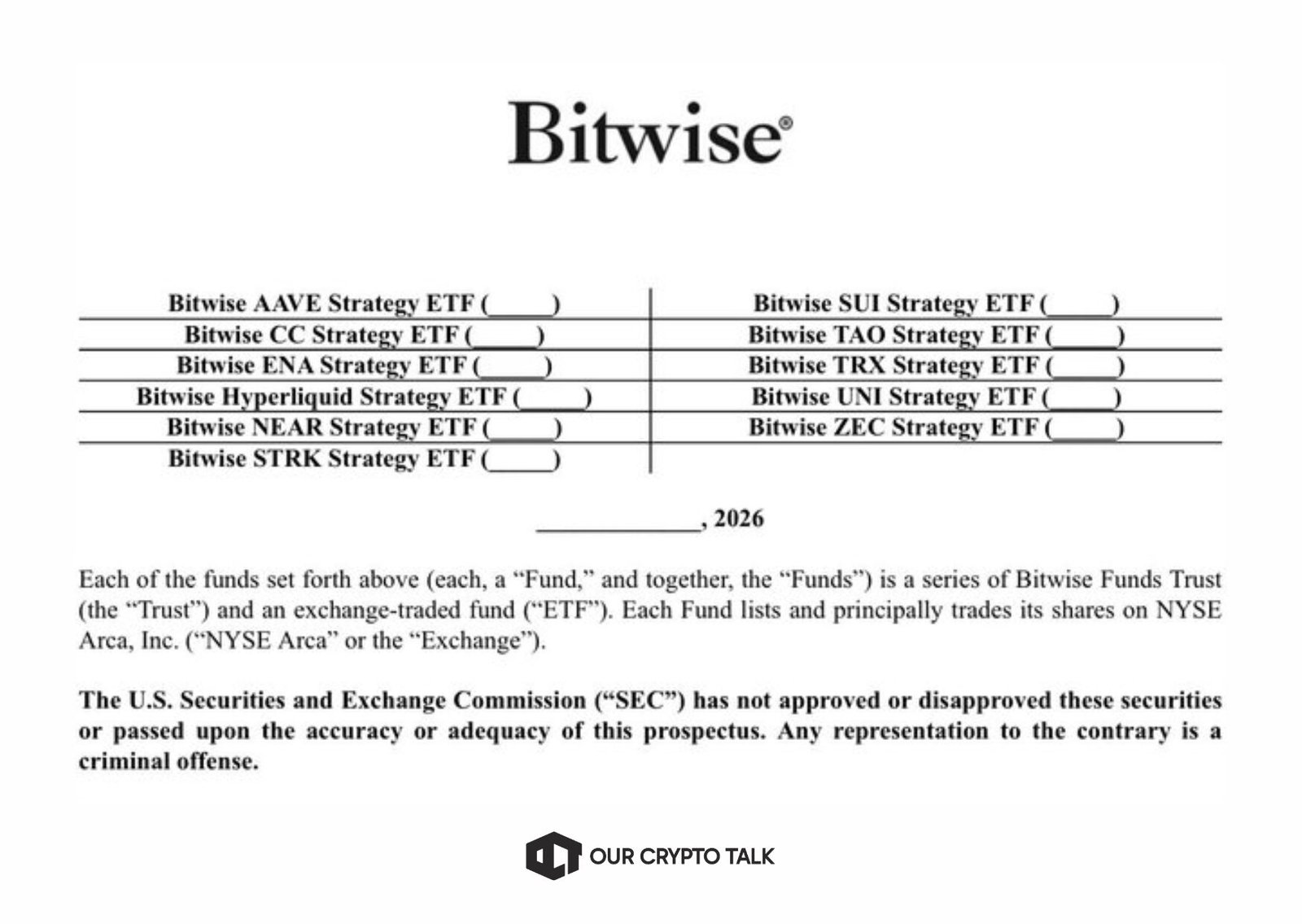 BitWise 11 Altcoin ETF